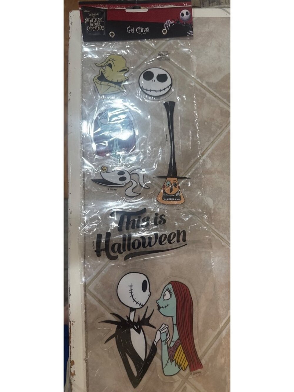 Halloween Décor -Tim Burtons The Nightmare Before Christmas Gel Window Clings -